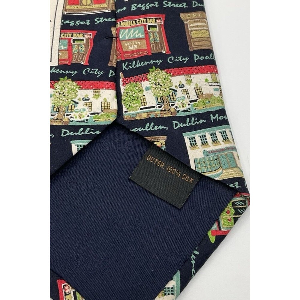 Traditional Craft Pubs of Ireland Silk Tie 59 x 4 Blue Kilkenny Westport Beer - Picture 4 of 6